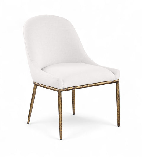 Orla Cream Linen Textured Performance Fabric Upholstered Dining Side Chair, 1 Piece