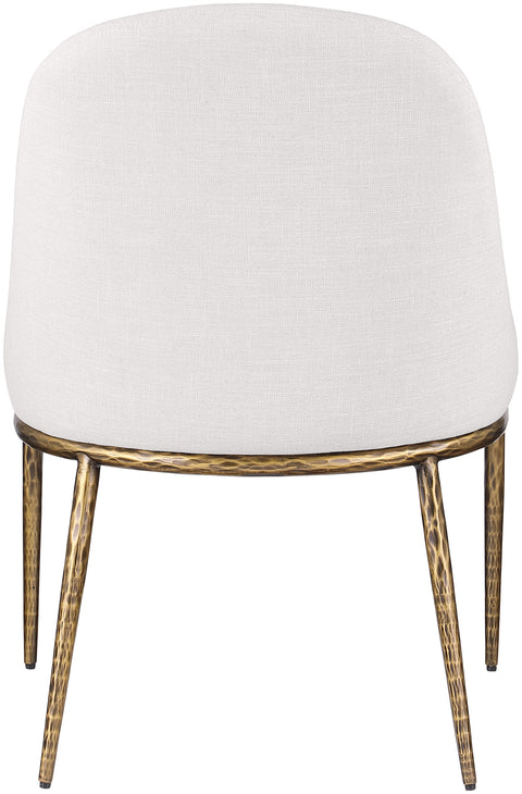 Orla Cream Linen Textured Performance Fabric Upholstered Dining Side Chair, 1 Piece