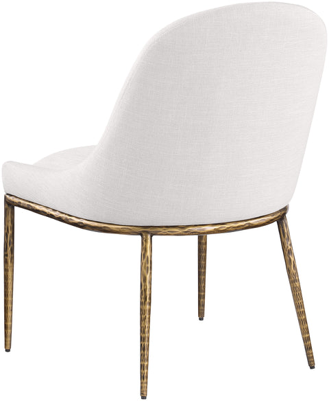 Orla Cream Linen Textured Performance Fabric Upholstered Dining Side Chair, 1 Piece