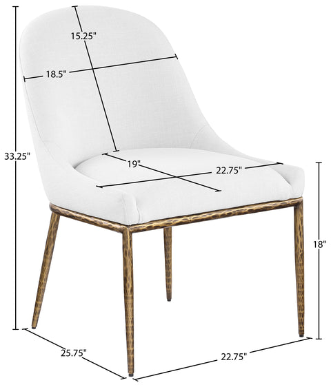 Orla White Linen Textured Performance Fabric Upholstered Dining Side Chair, 1 Piece