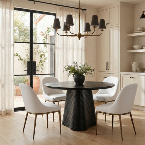 Orla White Linen Textured Performance Fabric Upholstered Dining Side Chair, 1 Piece