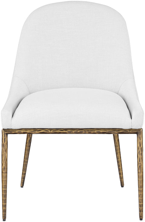 Orla White Linen Textured Performance Fabric Upholstered Dining Side Chair, 1 Piece