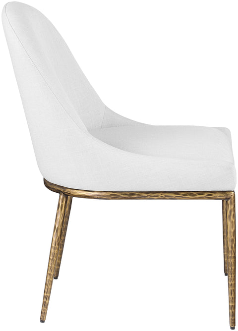 Orla White Linen Textured Performance Fabric Upholstered Dining Side Chair, 1 Piece