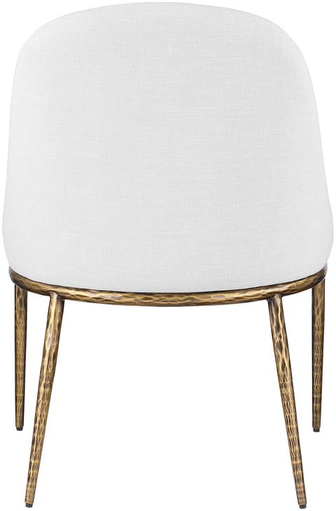 Orla White Linen Textured Performance Fabric Upholstered Dining Side Chair, 1 Piece