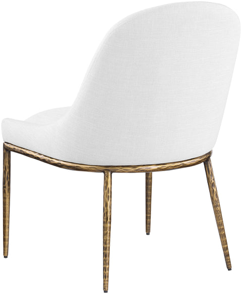 Orla White Linen Textured Performance Fabric Upholstered Dining Side Chair, 1 Piece