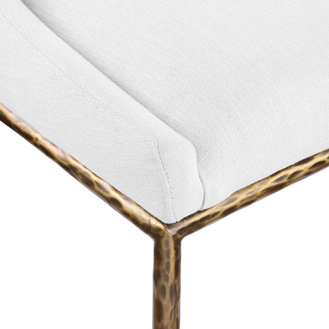 Orla White Linen Textured Performance Fabric Upholstered Dining Side Chair, 1 Piece