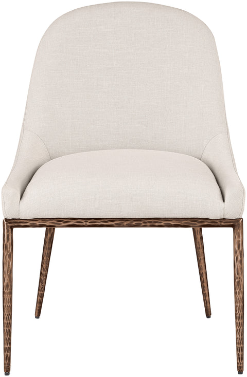 Orla Beige Linen Textured Performance Fabric Upholstered Dining Side Chair, 1 Piece (Style 2)