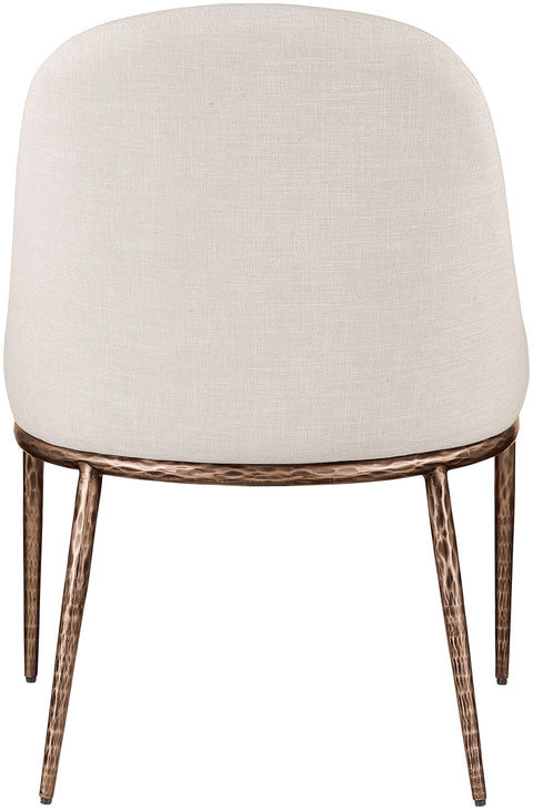Orla Beige Linen Textured Performance Fabric Upholstered Dining Side Chair, 1 Piece (Style 2)