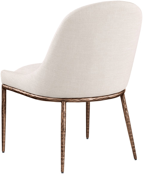 Orla Beige Linen Textured Performance Fabric Upholstered Dining Side Chair, 1 Piece (Style 2)