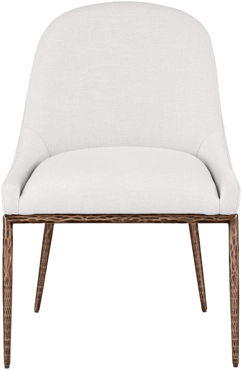 Orla Cream Linen Textured Performance Fabric Upholstered Dining Side Chair, 1 Piece (Style 2)
