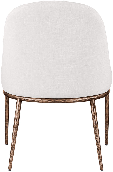 Orla Cream Linen Textured Performance Fabric Upholstered Dining Side Chair, 1 Piece (Style 2)