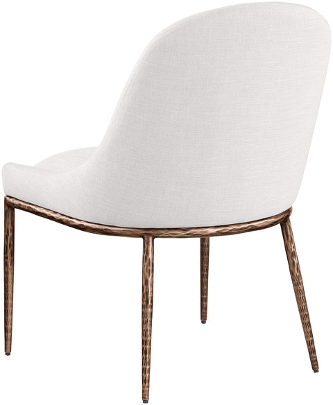 Orla Cream Linen Textured Performance Fabric Upholstered Dining Side Chair, 1 Piece (Style 2)