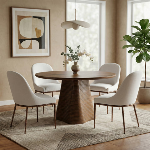 Orla White Linen Textured Performance Fabric Upholstered Dining Side Chair, 1 Piece (Style 2)