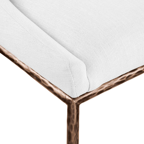 Orla White Linen Textured Performance Fabric Upholstered Dining Side Chair, 1 Piece (Style 2)