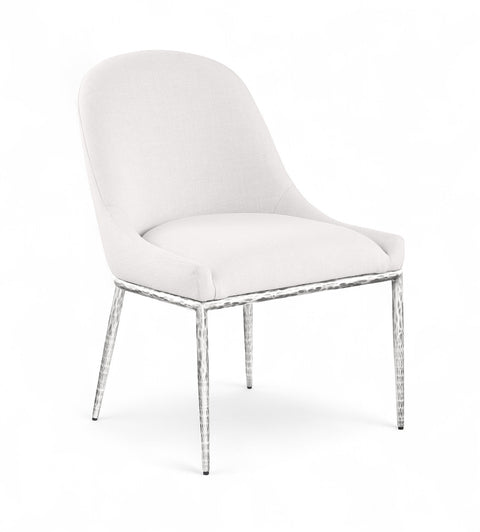Orla Cream Linen Textured Performance Fabric Upholstered Dining Side Chair, 1 Piece (Style 3)