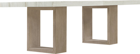 Laurel 84" White Genuine Marble Dining Table, 1 Piece