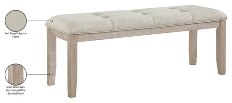 Laurel Beige Fabric Upholstered Bench, 1 Piece