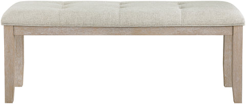Laurel Beige Fabric Upholstered Bench, 1 Piece