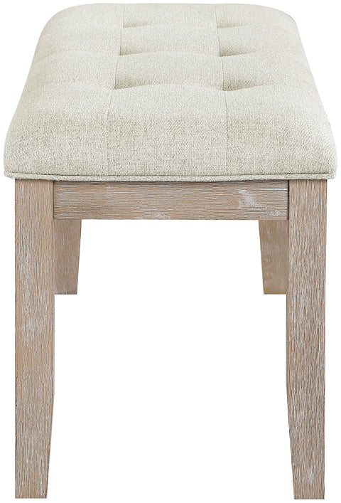 Laurel Beige Fabric Upholstered Bench, 1 Piece