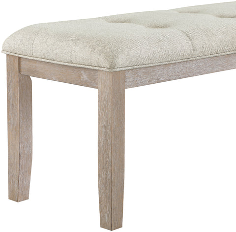 Laurel Beige Fabric Upholstered Bench, 1 Piece