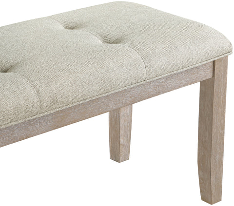 Laurel Beige Fabric Upholstered Bench, 1 Piece