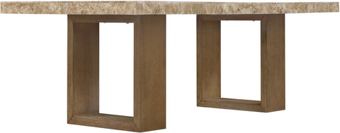 Laurel 84" Brown Genuine Marble Dining Table, 1 Piece