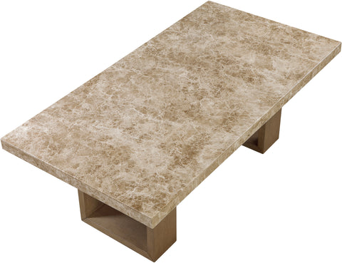 Laurel 84" Brown Genuine Marble Dining Table, 1 Piece
