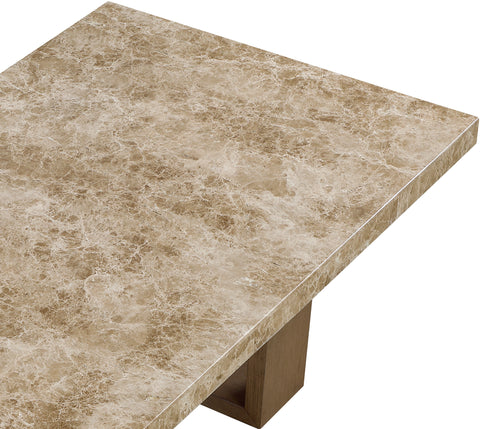 Laurel 84" Brown Genuine Marble Dining Table, 1 Piece