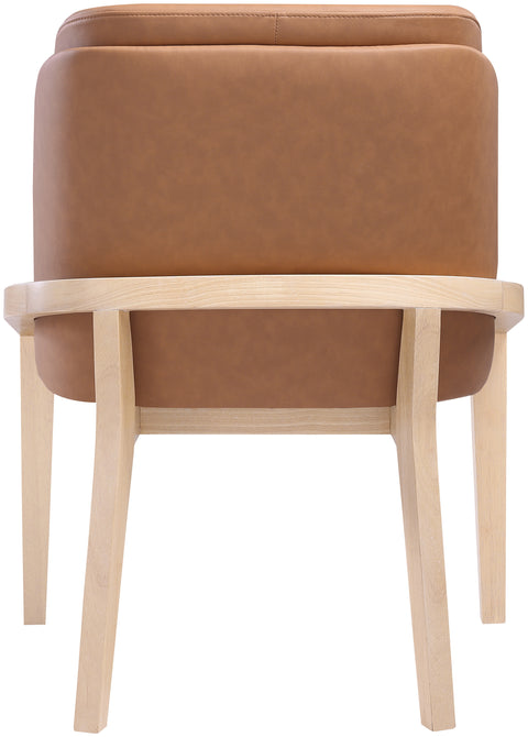 Sage Cognac Vegan Leather Upholstered Dining Chair, 1 Piece