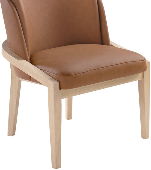 Sage Cognac Vegan Leather Upholstered Dining Chair, 1 Piece