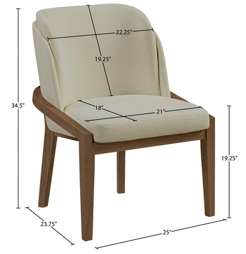 Sage Beige Vegan Leather Upholstered Dining Chair, 1 Piece