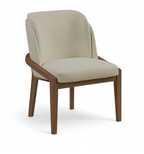 Sage Beige Vegan Leather Upholstered Dining Chair, 1 Piece