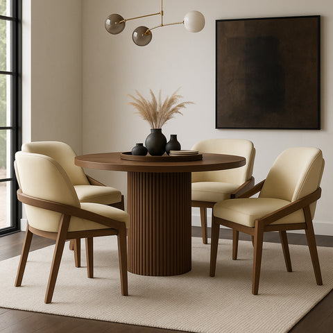 Sage Beige Vegan Leather Upholstered Dining Chair, 1 Piece