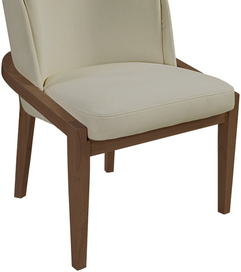 Sage Beige Vegan Leather Upholstered Dining Chair, 1 Piece