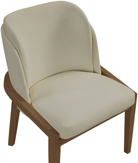 Sage Beige Vegan Leather Upholstered Dining Chair, 1 Piece