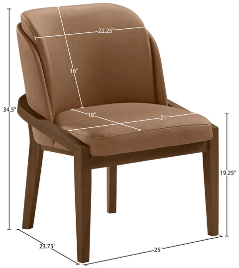 Sage Brown Vegan Leather Upholstered Dining Chair, 1 Piece