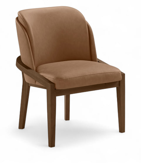 Sage Brown Vegan Leather Upholstered Dining Chair, 1 Piece