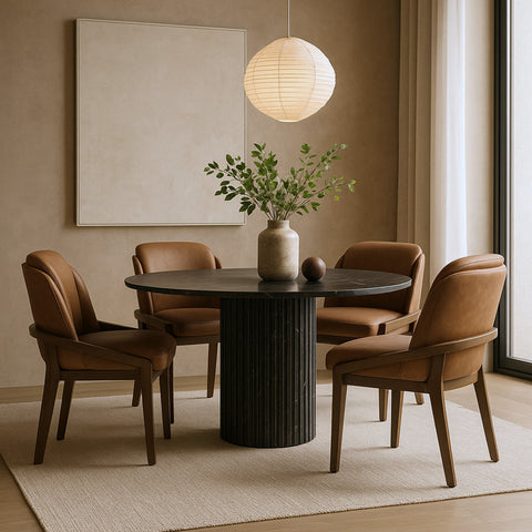Sage Brown Vegan Leather Upholstered Dining Chair, 1 Piece