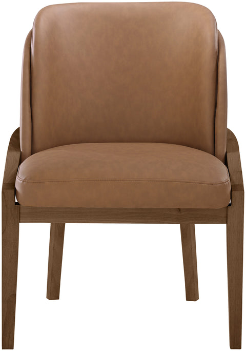 Sage Brown Vegan Leather Upholstered Dining Chair, 1 Piece