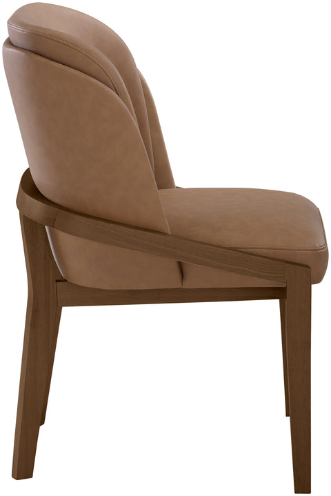 Sage Brown Vegan Leather Upholstered Dining Chair, 1 Piece