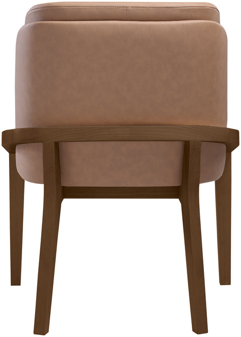 Sage Brown Vegan Leather Upholstered Dining Chair, 1 Piece