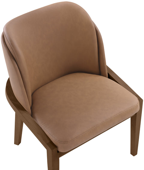 Sage Brown Vegan Leather Upholstered Dining Chair, 1 Piece