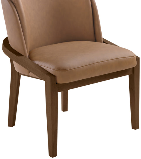Sage Brown Vegan Leather Upholstered Dining Chair, 1 Piece