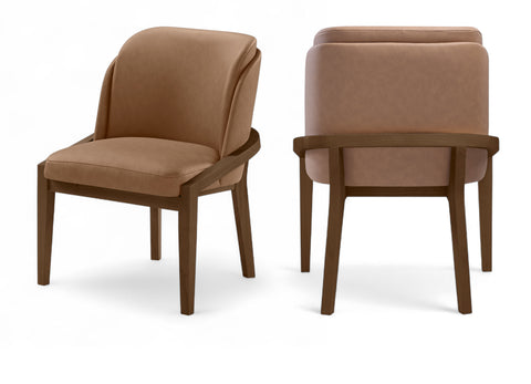 Sage Brown Vegan Leather Upholstered Dining Chair, 1 Piece