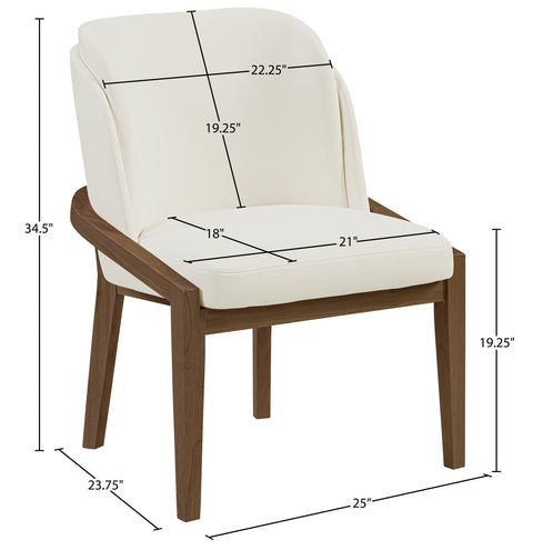 Sage Cream Vegan Leather Upholstered Dining Chair, 1 Piece (Style 2)