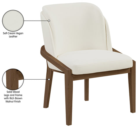 Sage Cream Vegan Leather Upholstered Dining Chair, 1 Piece (Style 2)