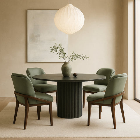 Sage Green Vegan Leather Upholstered Dining Chair, 1 Piece