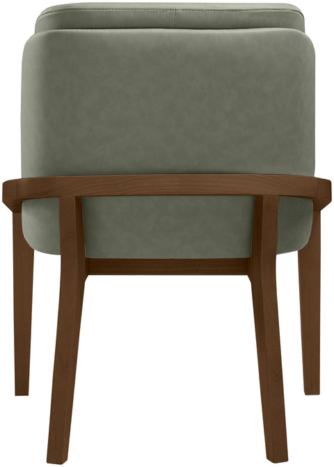 Sage Green Vegan Leather Upholstered Dining Chair, 1 Piece