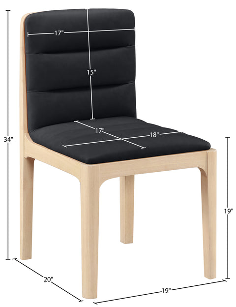 Linden Black Cane And Vegan Leather Upholstered Dining Chair, 2-Piece