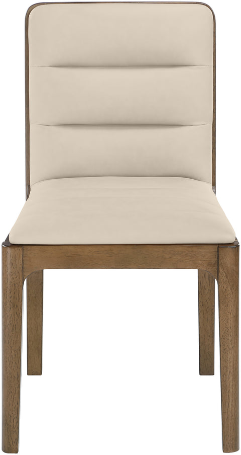Linden Beige Cane And Vegan Leather Upholstered Dining Chair, 2-Piece